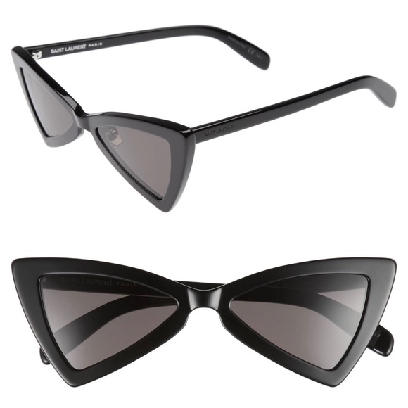 SAINT LAURENT SL 207 Jerry Triangular Acetate Frame Sunglasses in Black - Picture 1 of 4